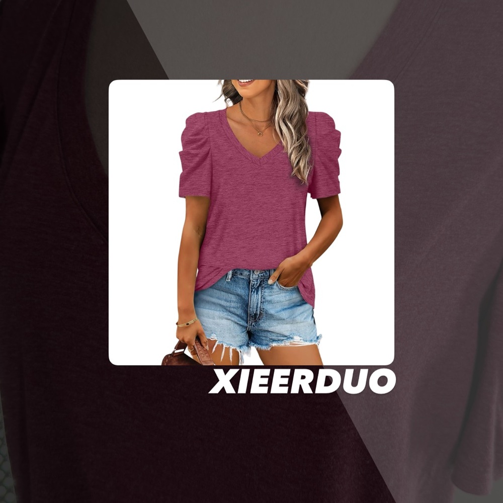 NWOT Xieerduo Puff Sleeve Tee Shirt